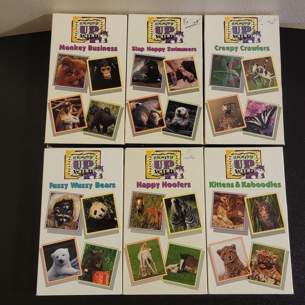 Vintage 1992 Growing Up‎ Wild Children's Animal Movies VHS Time-Life Video HTF